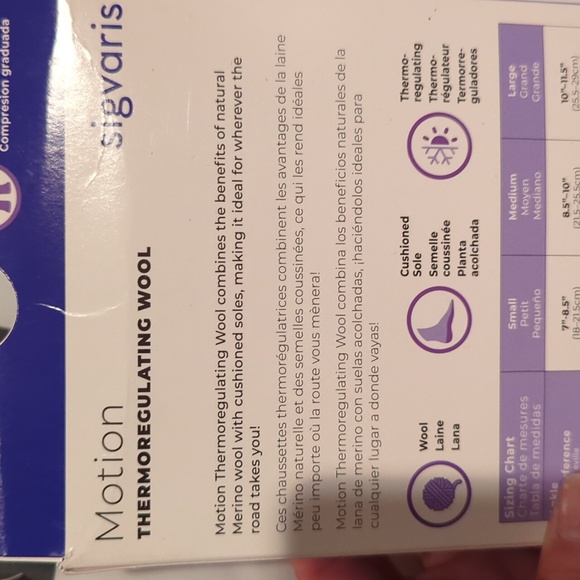 Sigvaris merino wool compression socks in charcoal 20-30 mmHg size LM - Picture 3 of 3